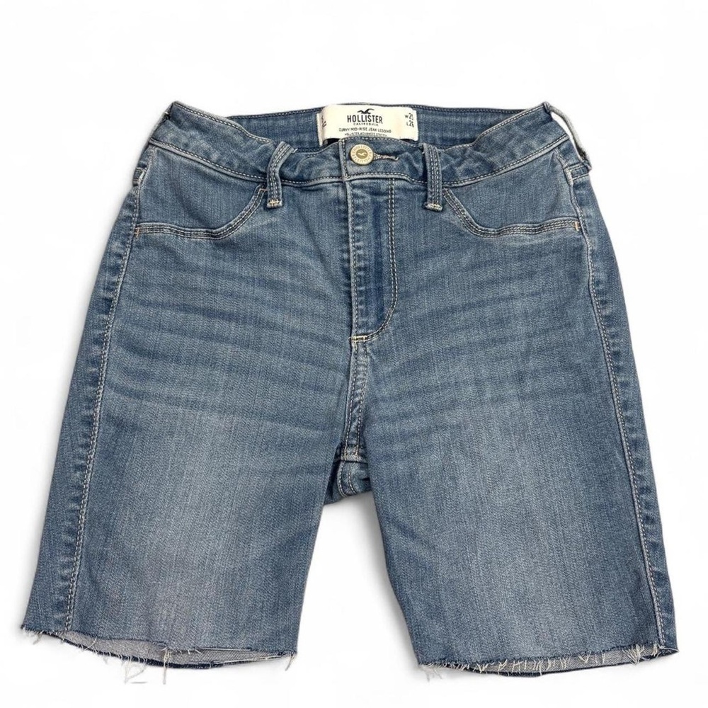 Hollister Curvy Mid Rise Jeans Legging Cut Off Bermuda Shorts